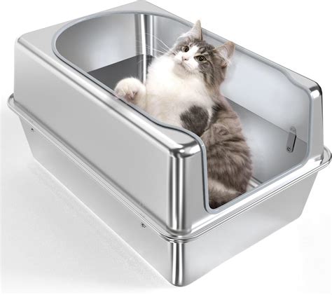 metal kitty litter box|stainless steel litter box walmart.